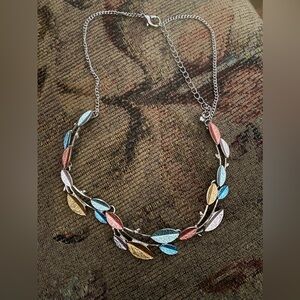 Pastel Leaf Design Necklace